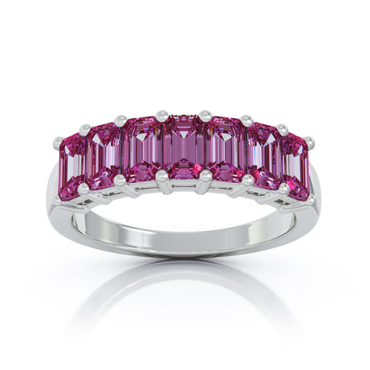 5x3MM Emerald Cut Multi-Sapphire Ring in 14K Gold