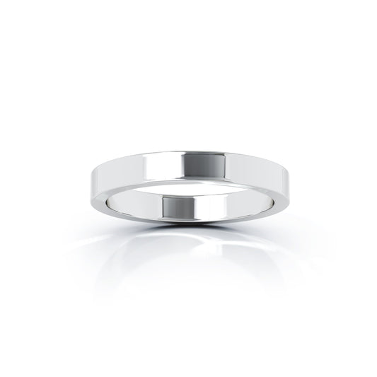 Square Profile 3MM High Polished Wedding Band in 14K Gold