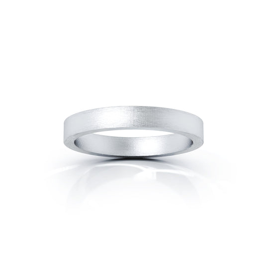 Square Profile 3MM Matte Finish Wedding Band in 14K Gold