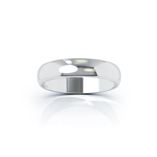Domed Profile 4.5MM High Polished Wedding Band in 14K Gold