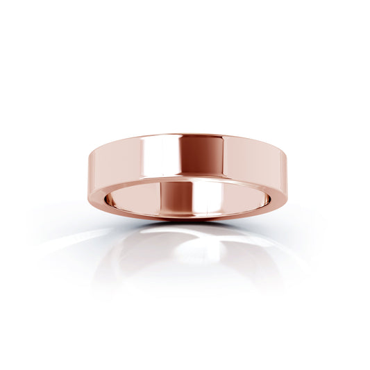 Square Profile 4.5MM High Polished Wedding Band in 14K Gold