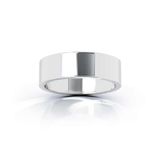 Square Profile 6MM High Polished Wedding Band in 14K Gold