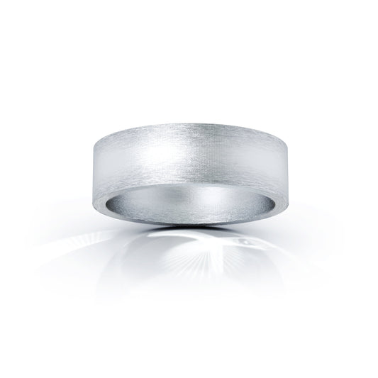 Square Profile 6MM Matte Finish Wedding Band in 14K Gold