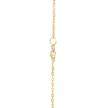 Gemstone & 0.15Ct Diamond Halo Pendant, 18" Gold Chain in 14K Gold