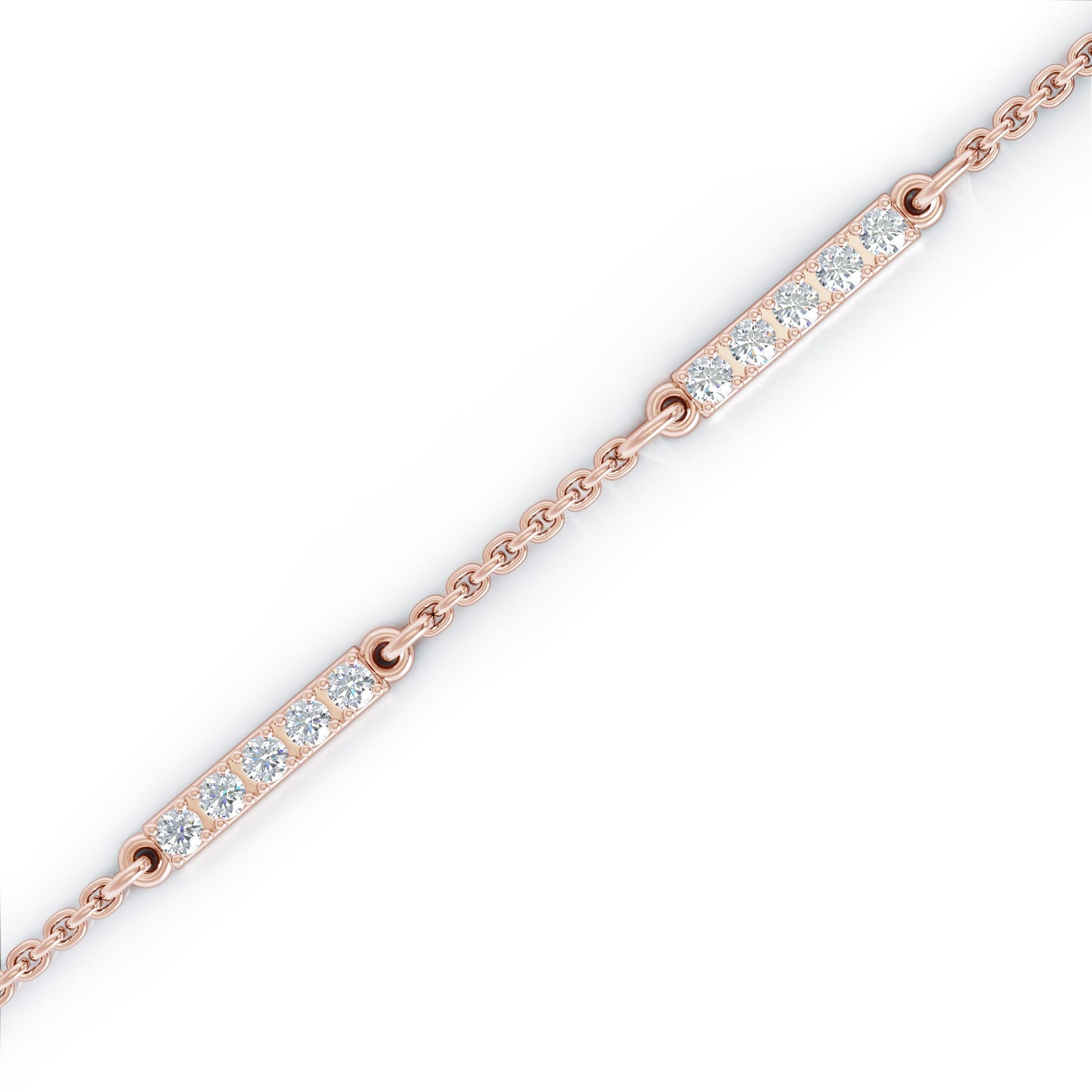 0.50Ct Diamond Bar Chain Station Earrings in 14K Gold