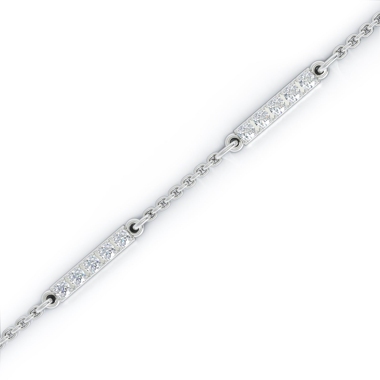 0.50Ct Diamond Bar Chain Station Earrings in 14K Gold