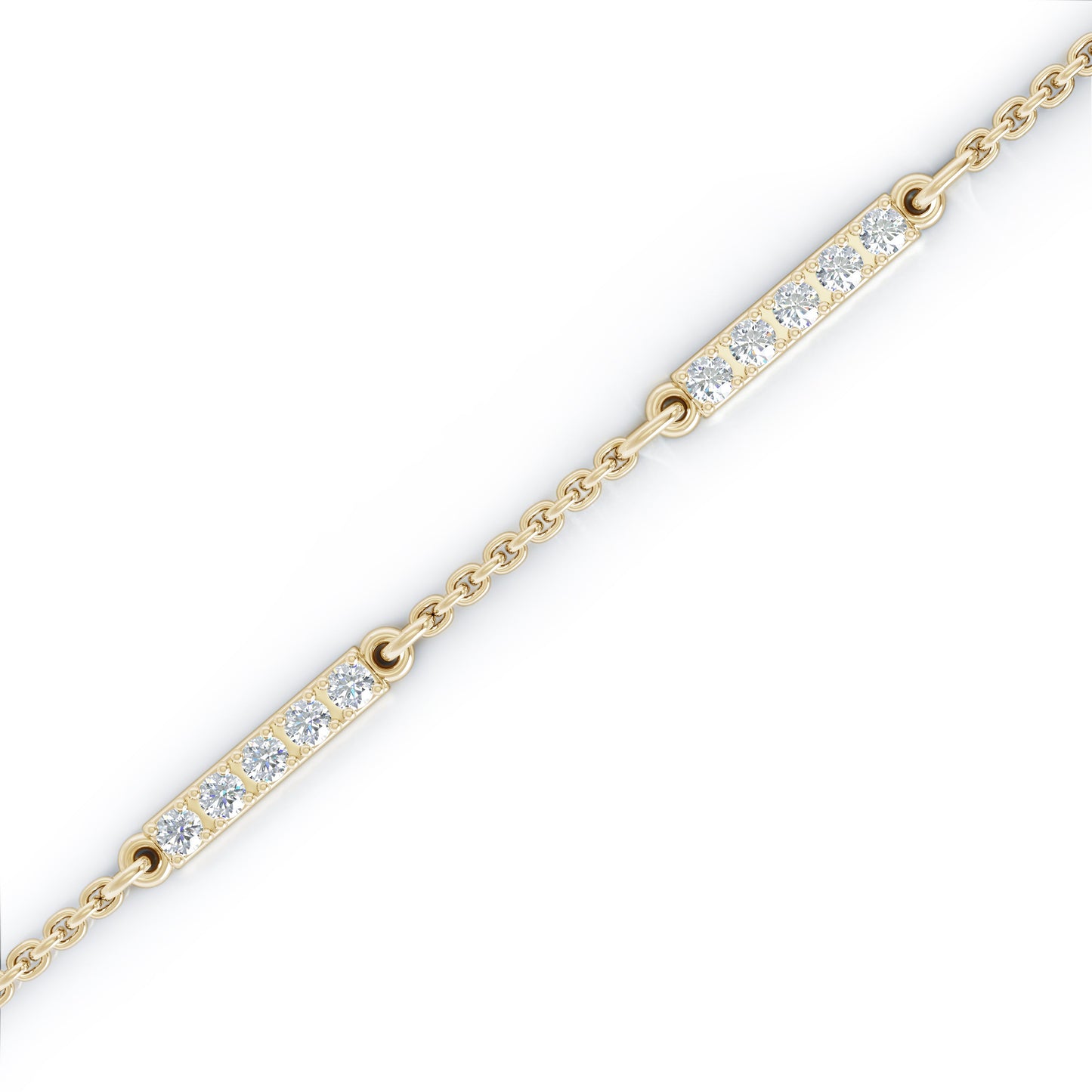 0.50Ct Diamond Bar Chain Station Earrings in 14K Gold