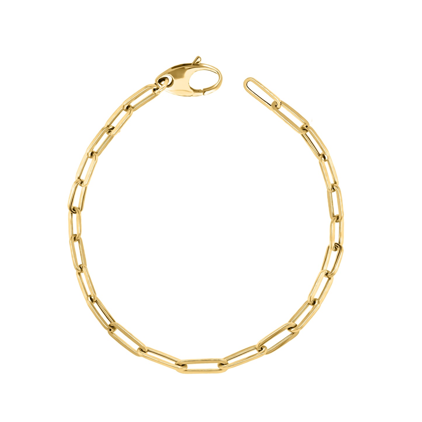 Link Paperclip Link Chain Bracelet, 7.5" in 14K Gold
