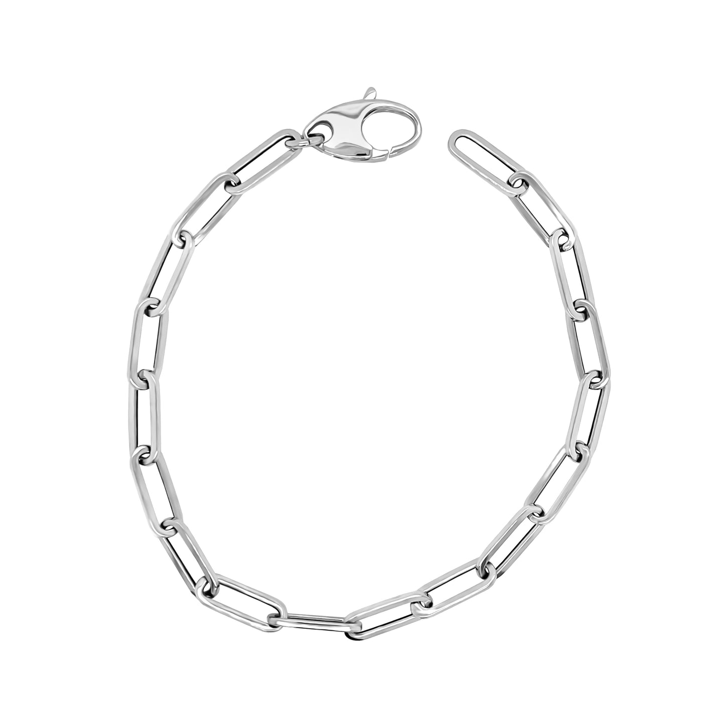 Link Paperclip Link Chain Bracelet, 7.5" in 14K Gold