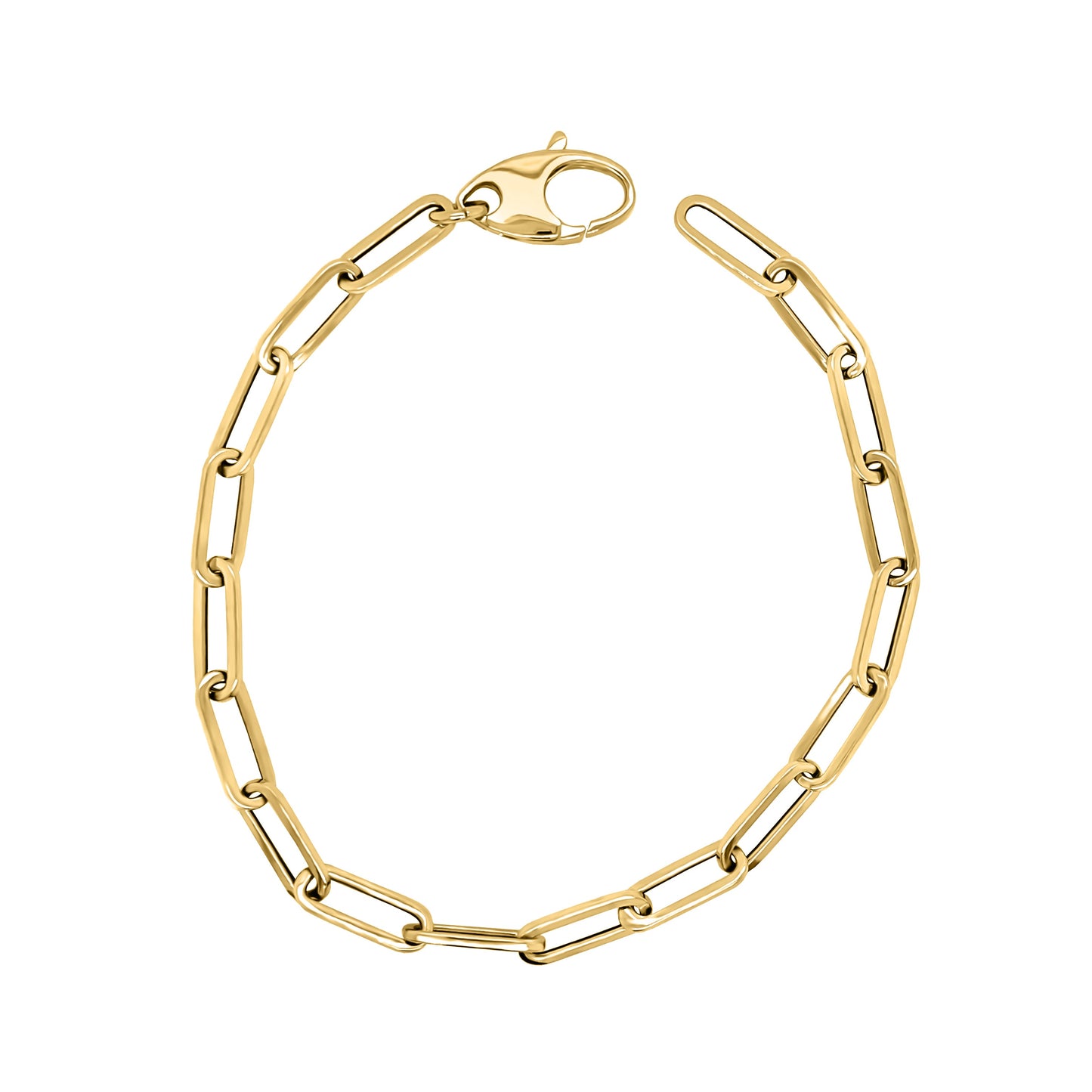 Link Paperclip Link Chain Bracelet, 7.5" in 14K Gold