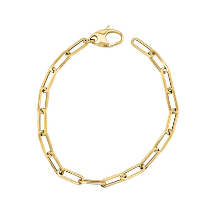 Link Paperclip Link Chain Bracelet, 7.5" in 14K Gold