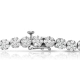 Floral 5.00Ct Diamond Cluster Tennis Bracelet in 14K White Gold