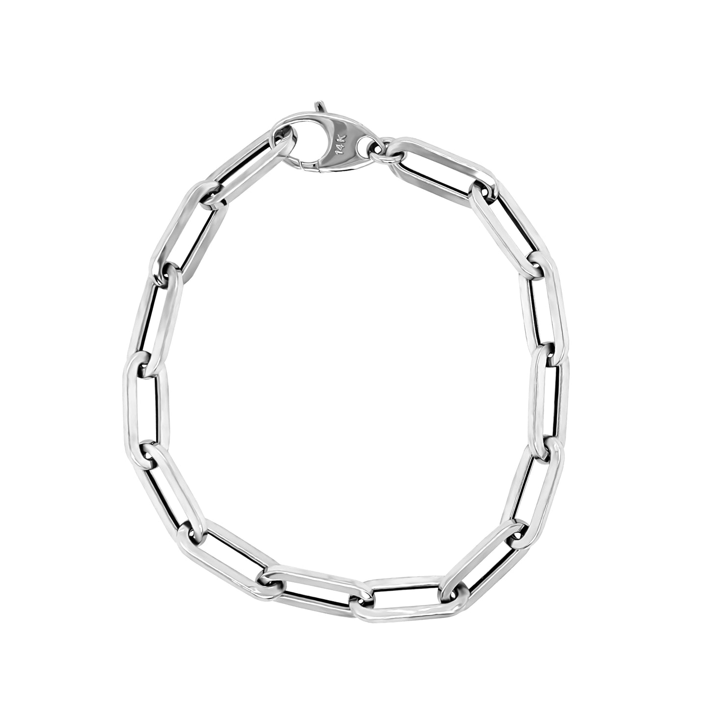 Link Paperclip Link Chain Bracelet, 7.5" in 14K Gold