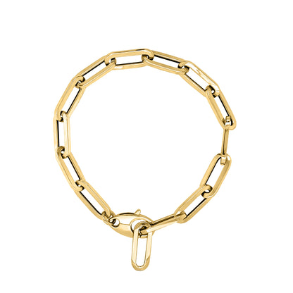 Link Paperclip Link Chain Bracelet, 7.5" in 14K Gold