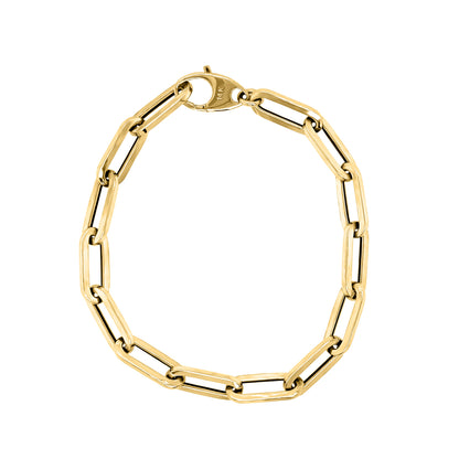 Link Paperclip Link Chain Bracelet, 7.5" in 14K Gold