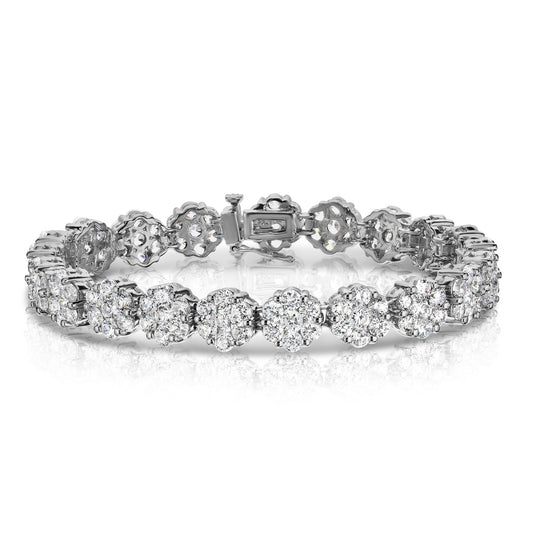 flower cluster tennis bracelet