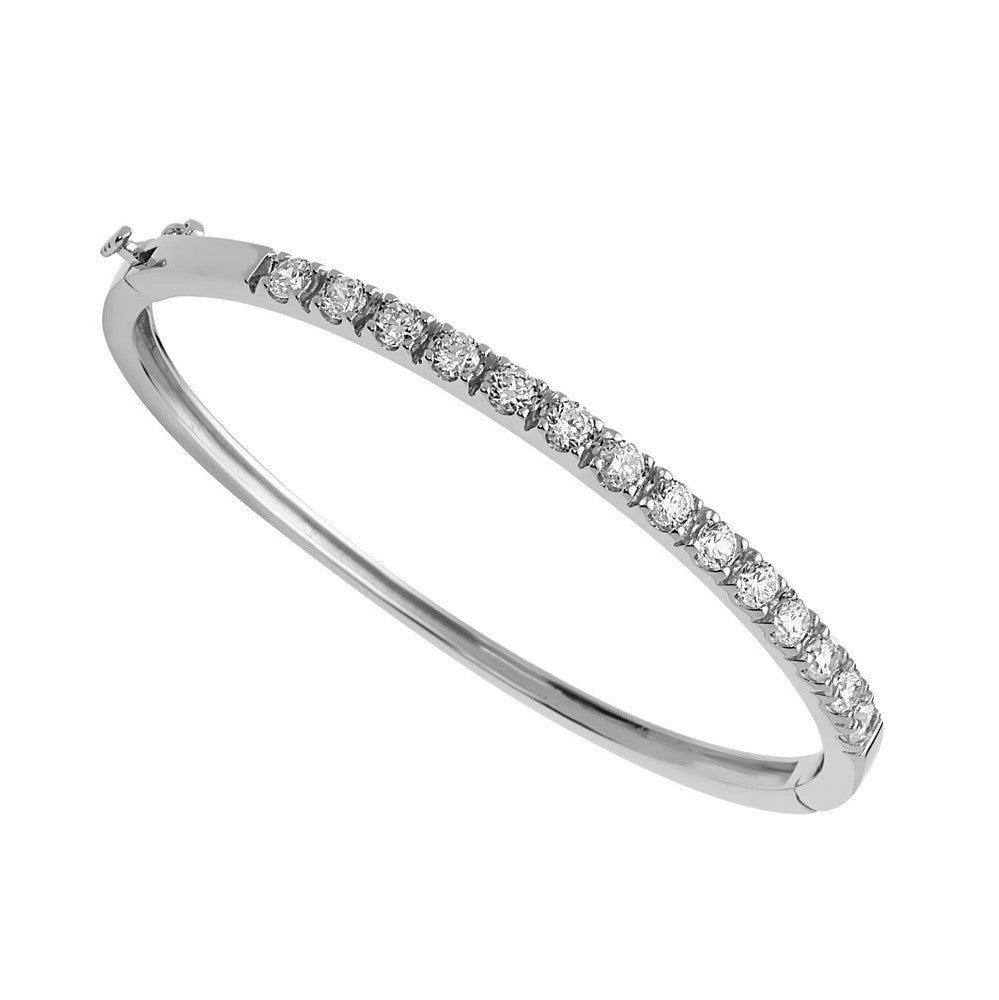 1.50Ct Diamond Bangle in 14K White Gold