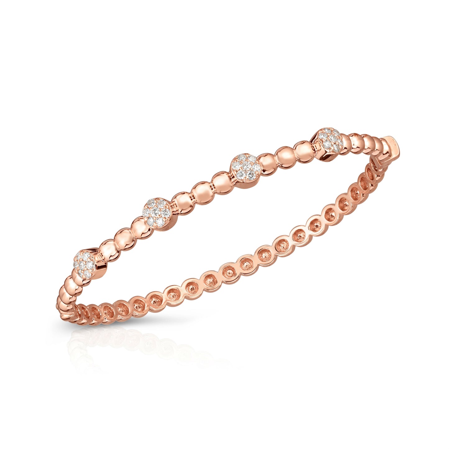 Cluster Bead 0.40Ct Diamond Bangle in 14K Gold