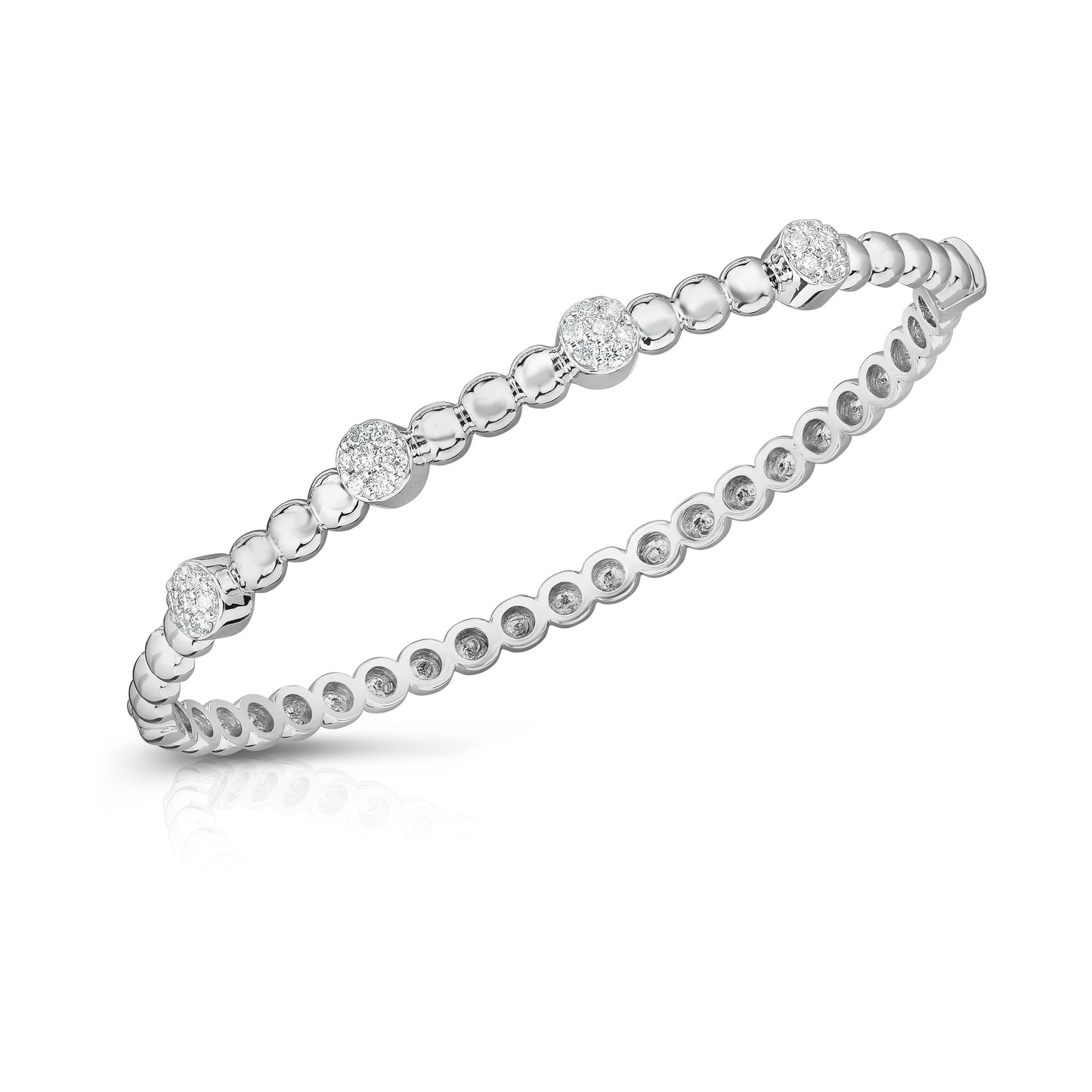Cluster Bead 0.40Ct Diamond Bangle in 14K Gold