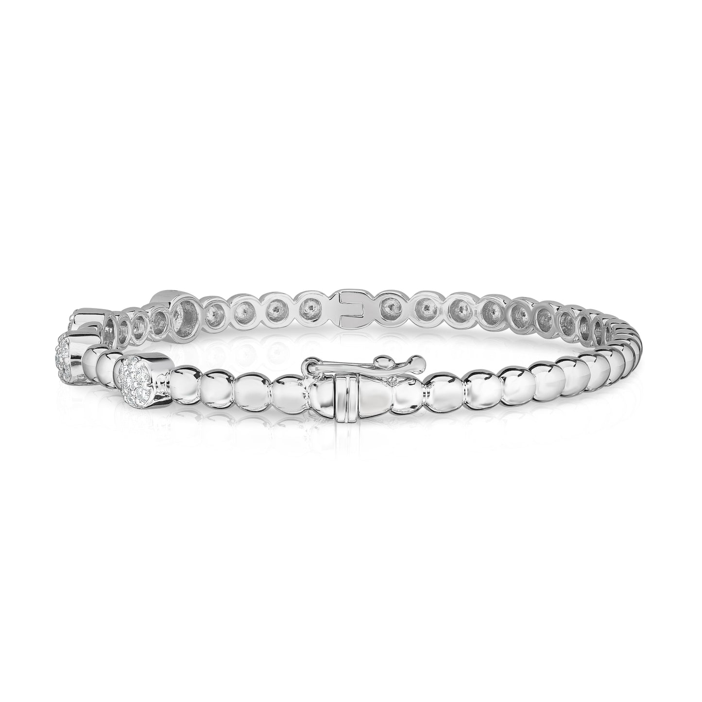 Cluster Bead 0.40Ct Diamond Bangle in 14K Gold