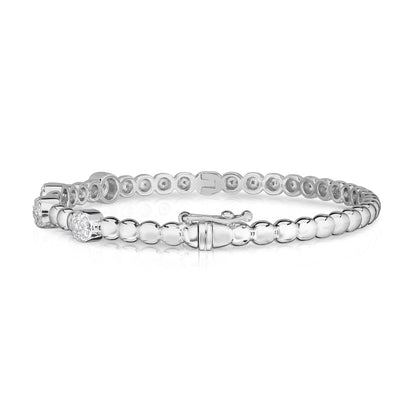 Cluster Bead 0.40Ct Diamond Bangle in 14K Gold