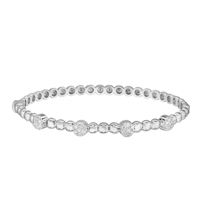 Cluster Bead 0.40Ct Diamond Bangle in 14K Gold