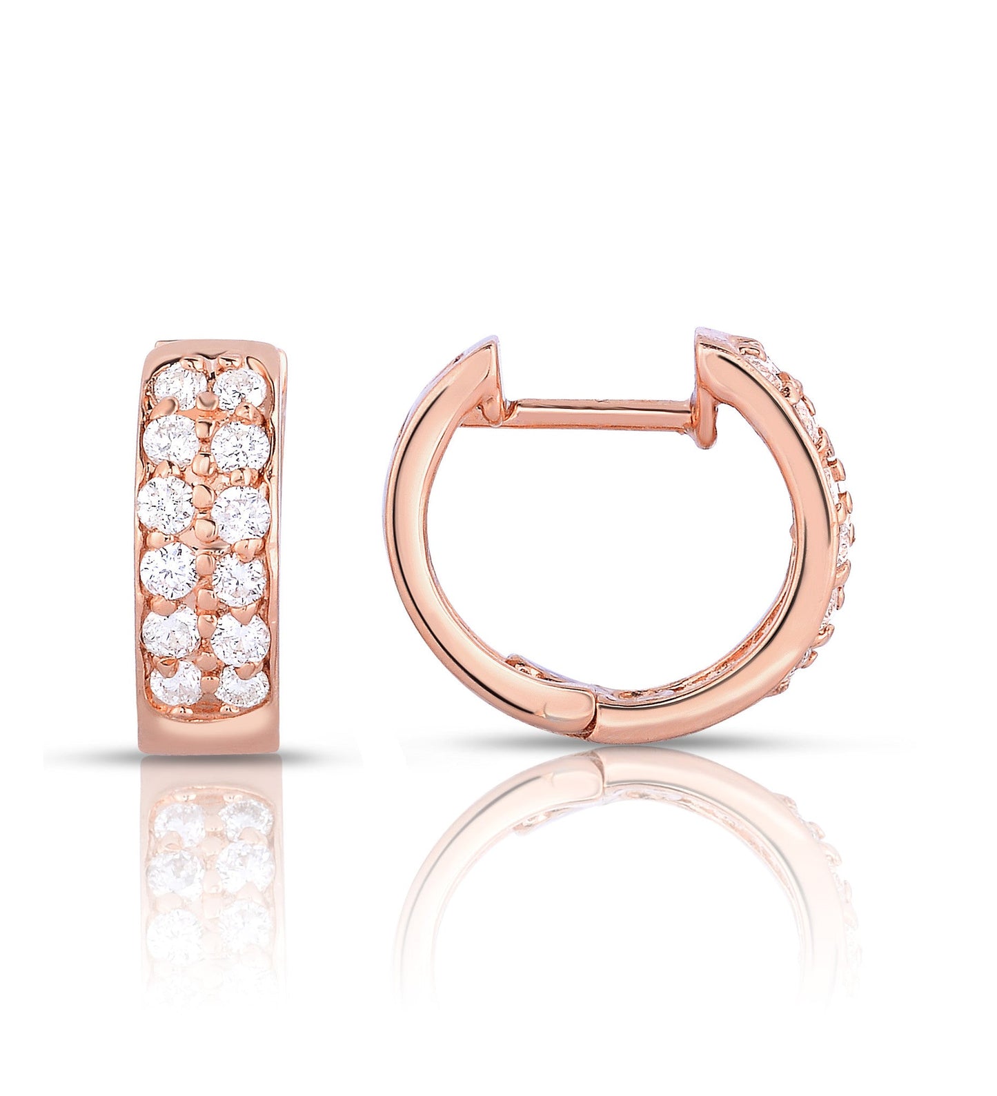 0.24Ct Diamond Huggie Earrings in 14K Gold