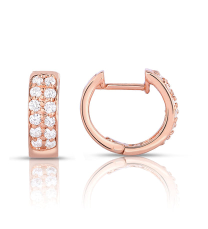 0.24Ct Diamond Huggie Earrings in 14K Gold