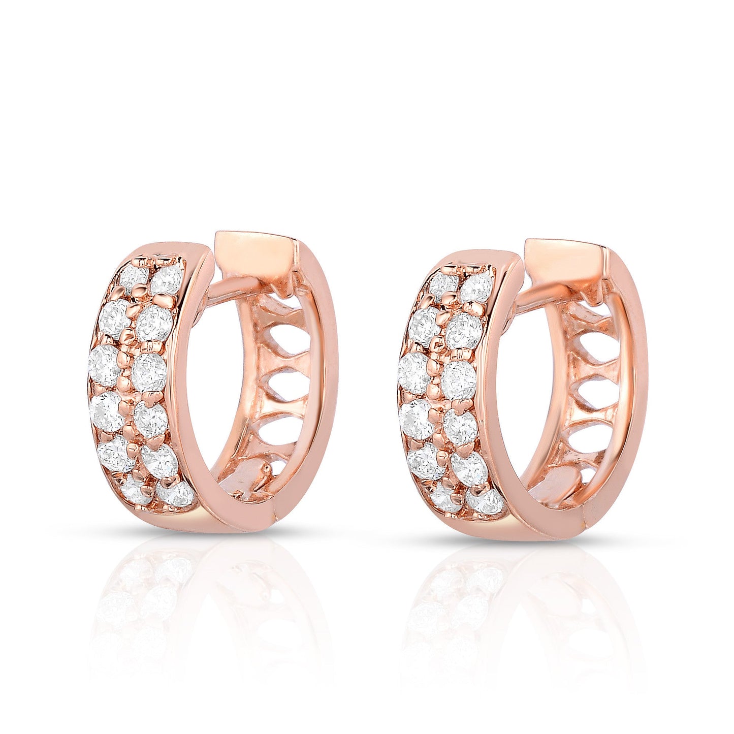0.24Ct Diamond Huggie Earrings in 14K Gold