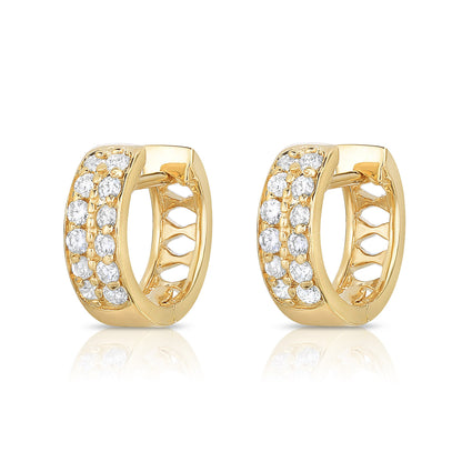 0.24Ct Diamond Huggie Earrings in 14K Gold