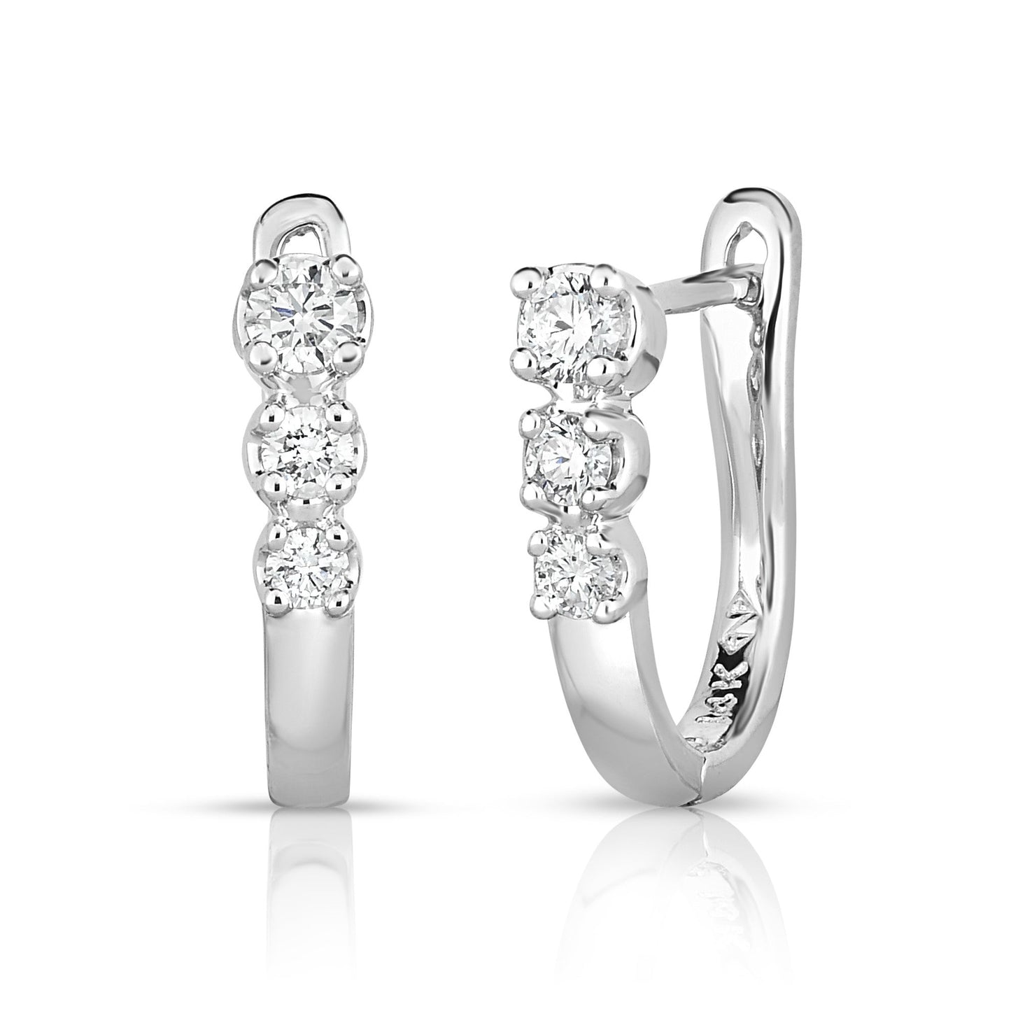 0.20Ct Diamond Huggie Earrings in 14K Gold