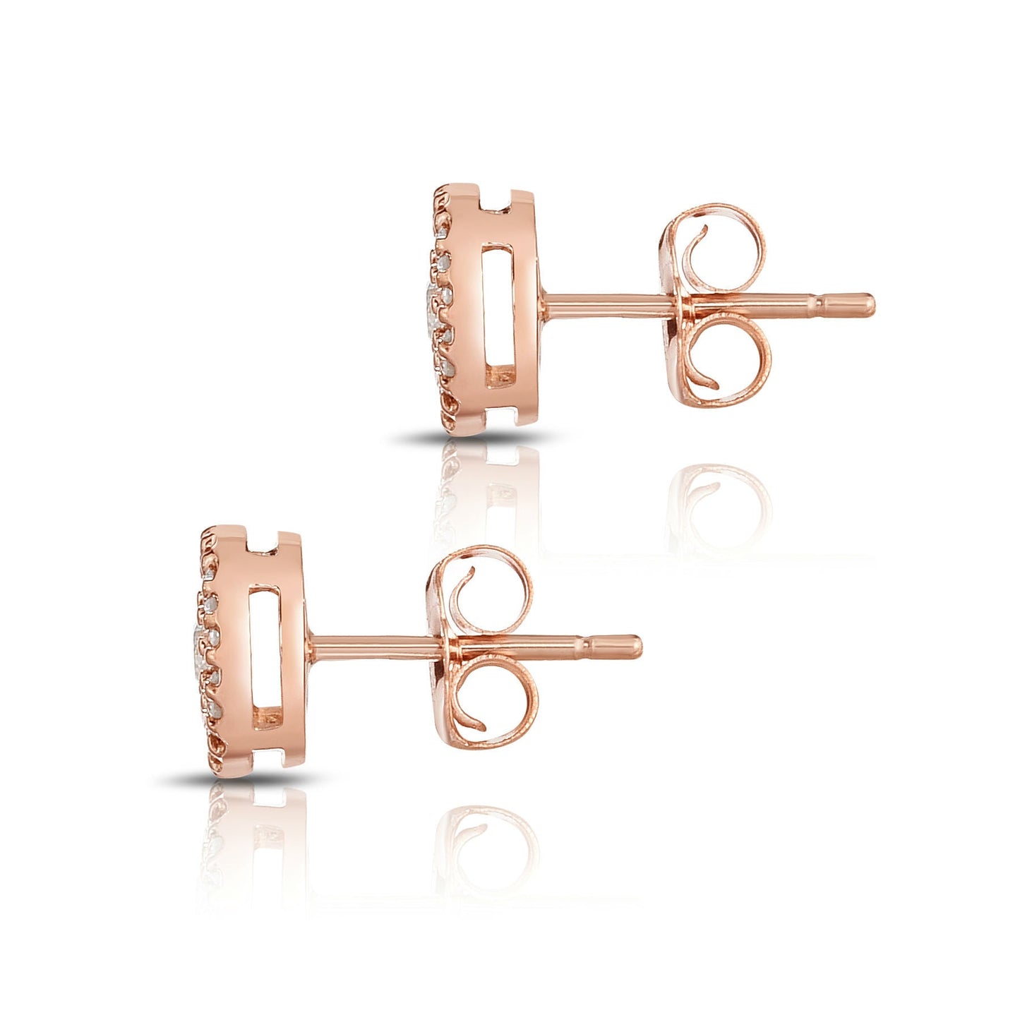 0.33Ct Diamond Halo Stud Earrings in 14K Gold