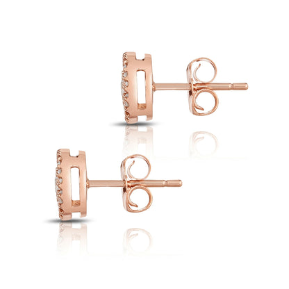 0.33Ct Diamond Halo Stud Earrings in 14K Gold