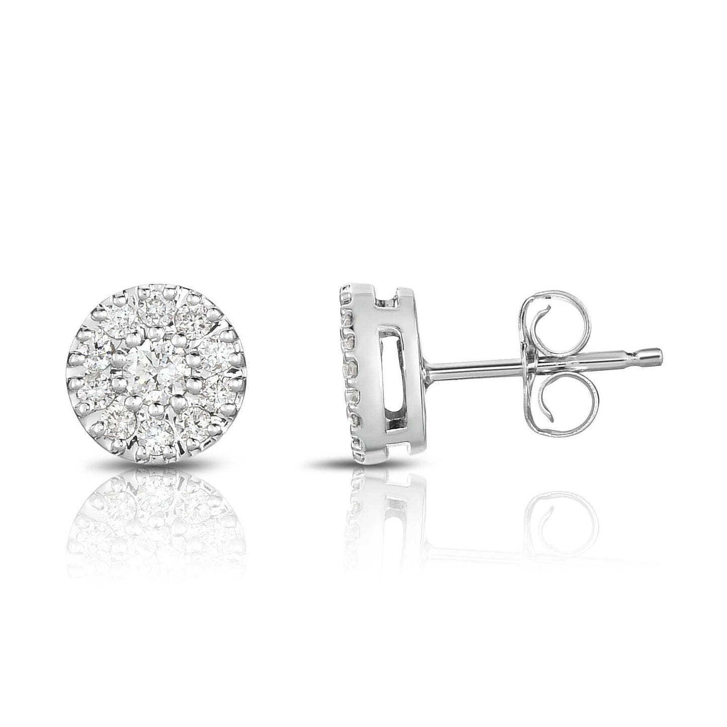 0.33Ct Diamond Halo Stud Earrings in 14K Gold
