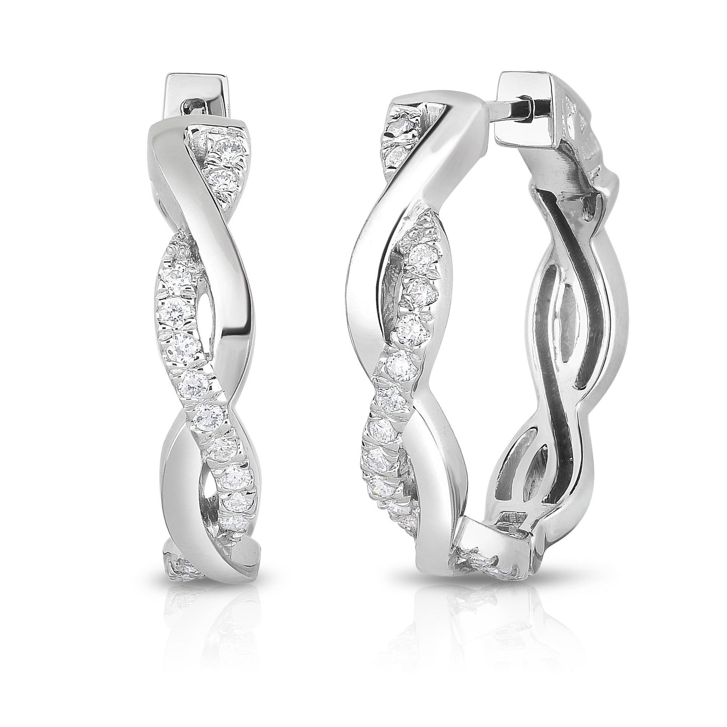 0.22Ct Diamond Infinity Hoop Earrings in 14K Gold