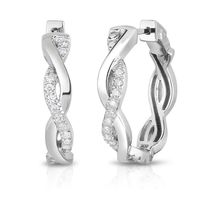 0.22Ct Diamond Infinity Hoop Earrings in 14K Gold