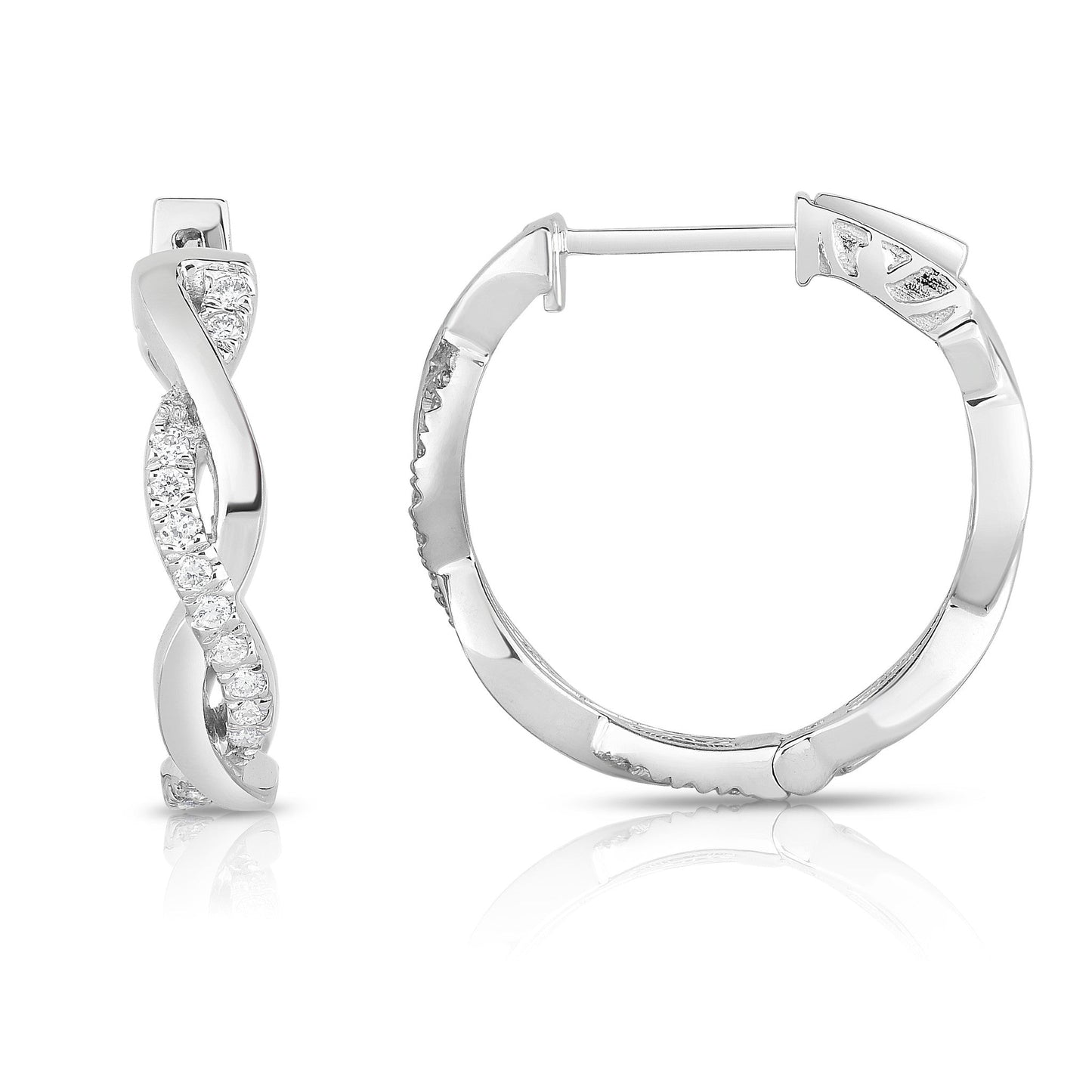 0.22Ct Diamond Infinity Hoop Earrings in 14K Gold