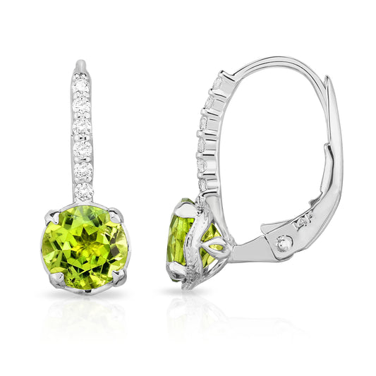 White Gold Peridot Earrings 2