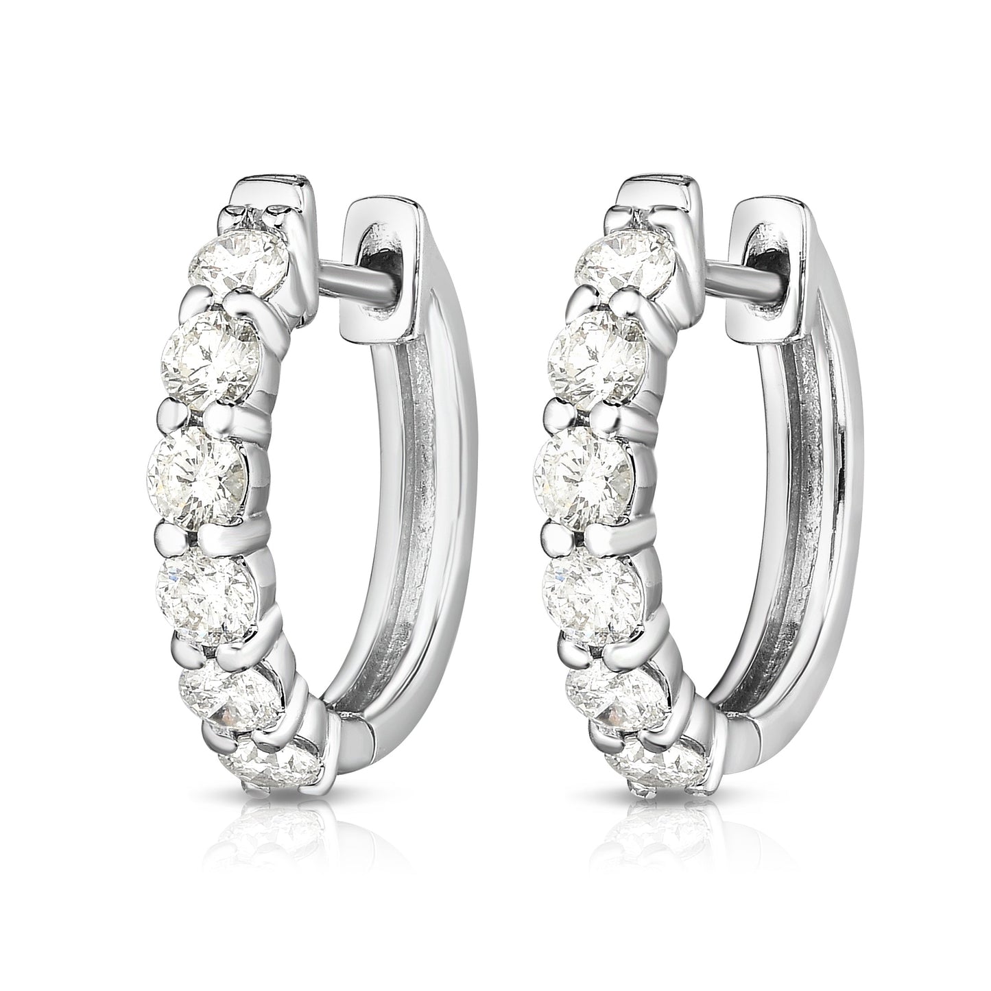 0.75Ct Diamond Huggie Hoop Earrings in 14K Gold