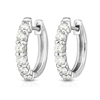 0.75Ct Diamond Huggie Hoop Earrings in 14K Gold