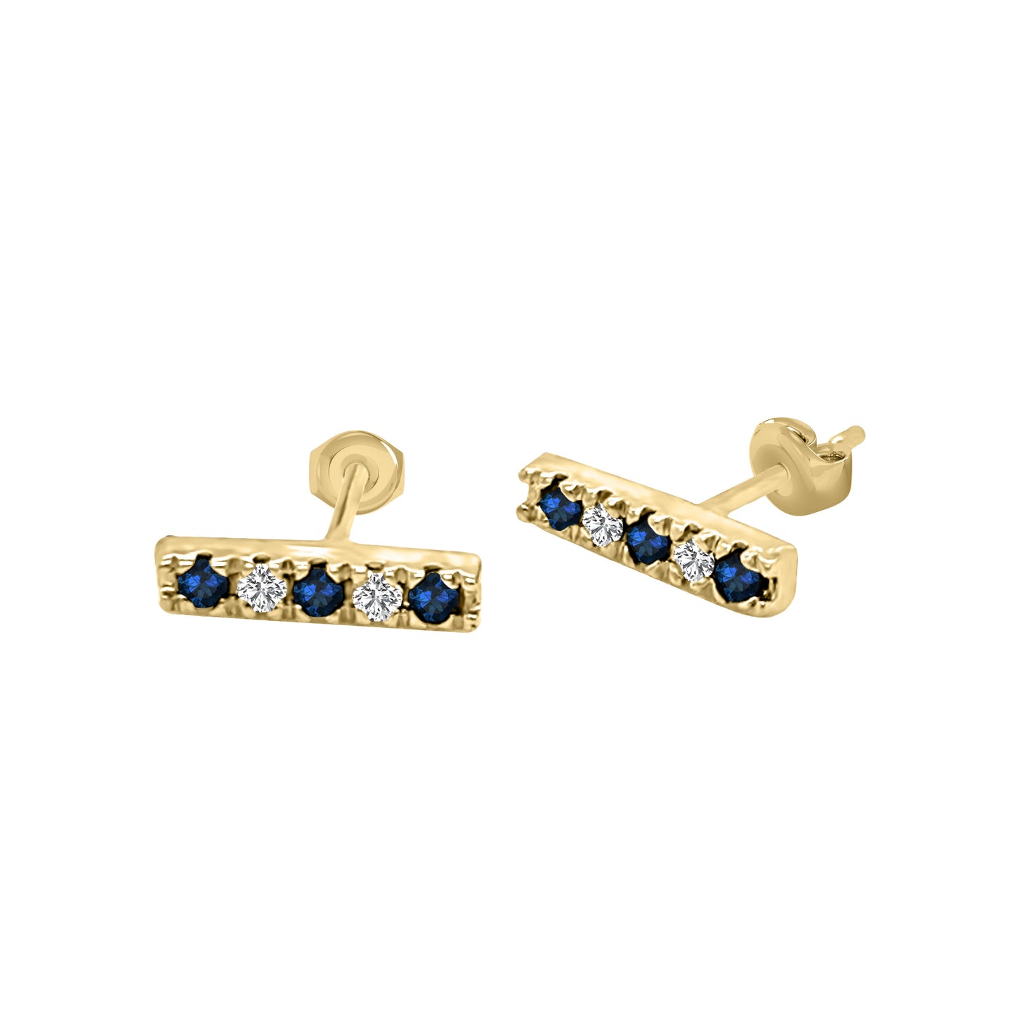 0.20Ct Diamond Bar Earrings in 14K Gold