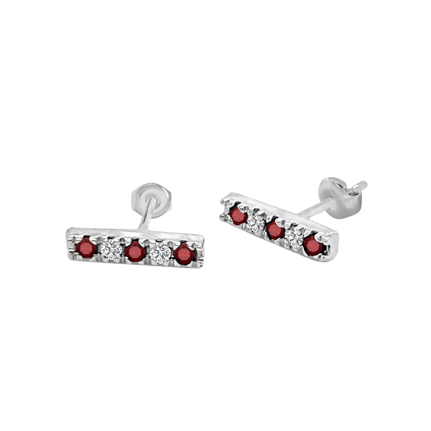 0.20Ct Diamond Bar Earrings in 14K Gold