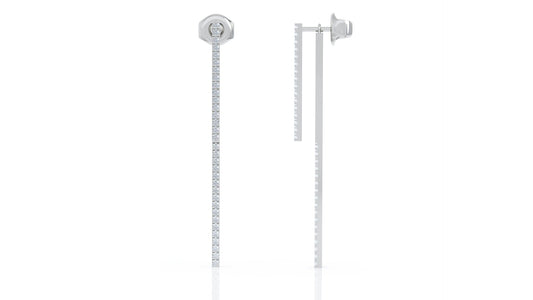 0.40Ct Diamond Double-Bar Drop Earrings in 14K Gold