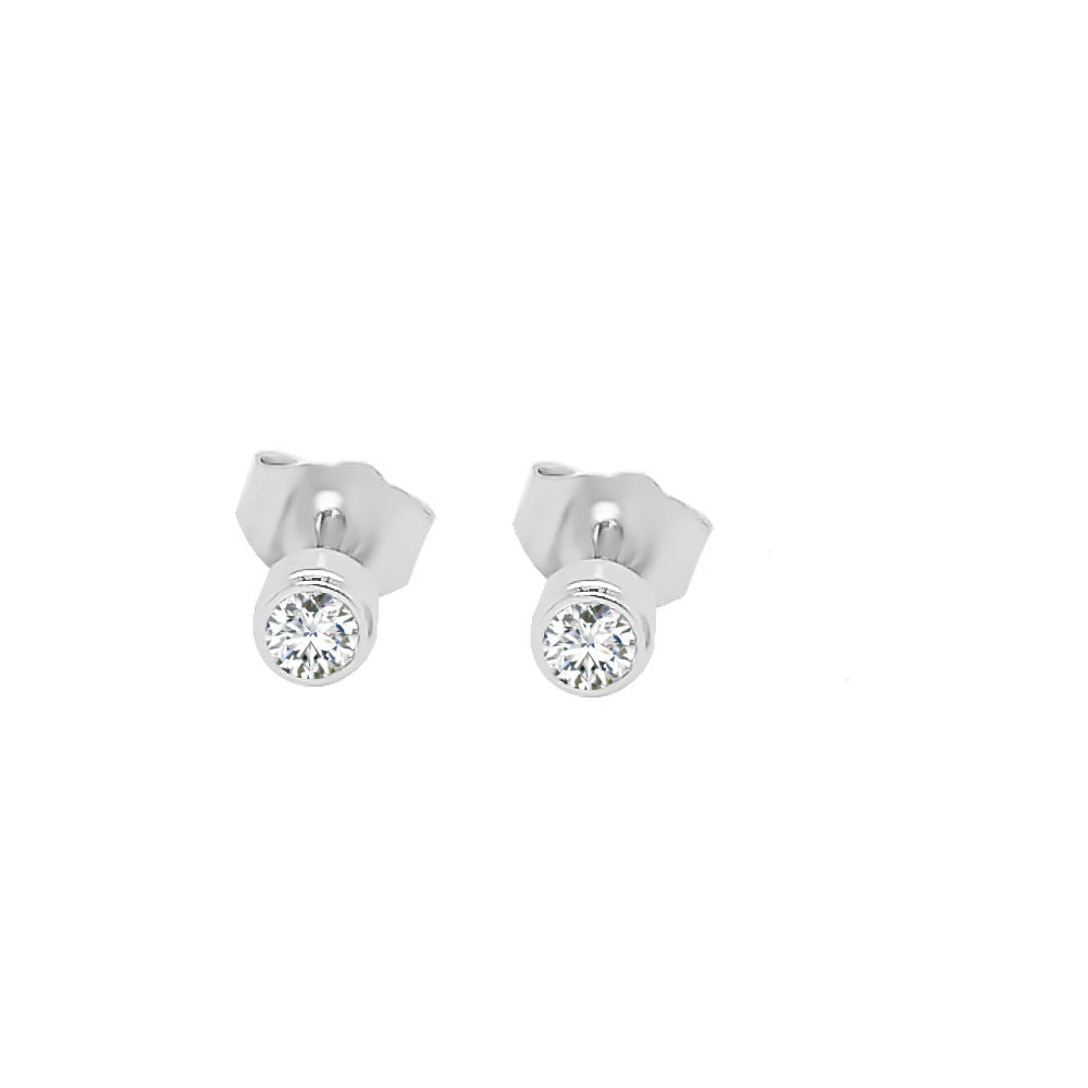 0.20Ct Diamond Bezel Stud Earrings in 14K Gold