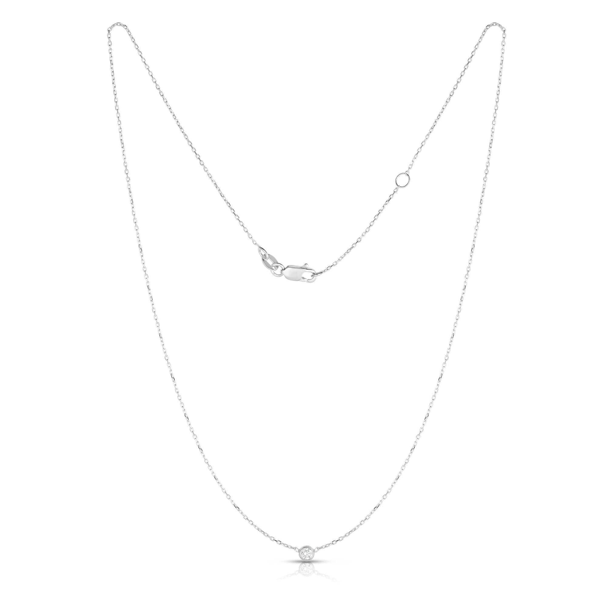 white gold bezel solitaire necklace