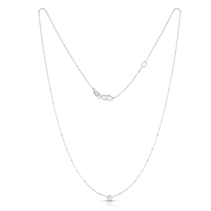 white gold bezel solitaire necklace