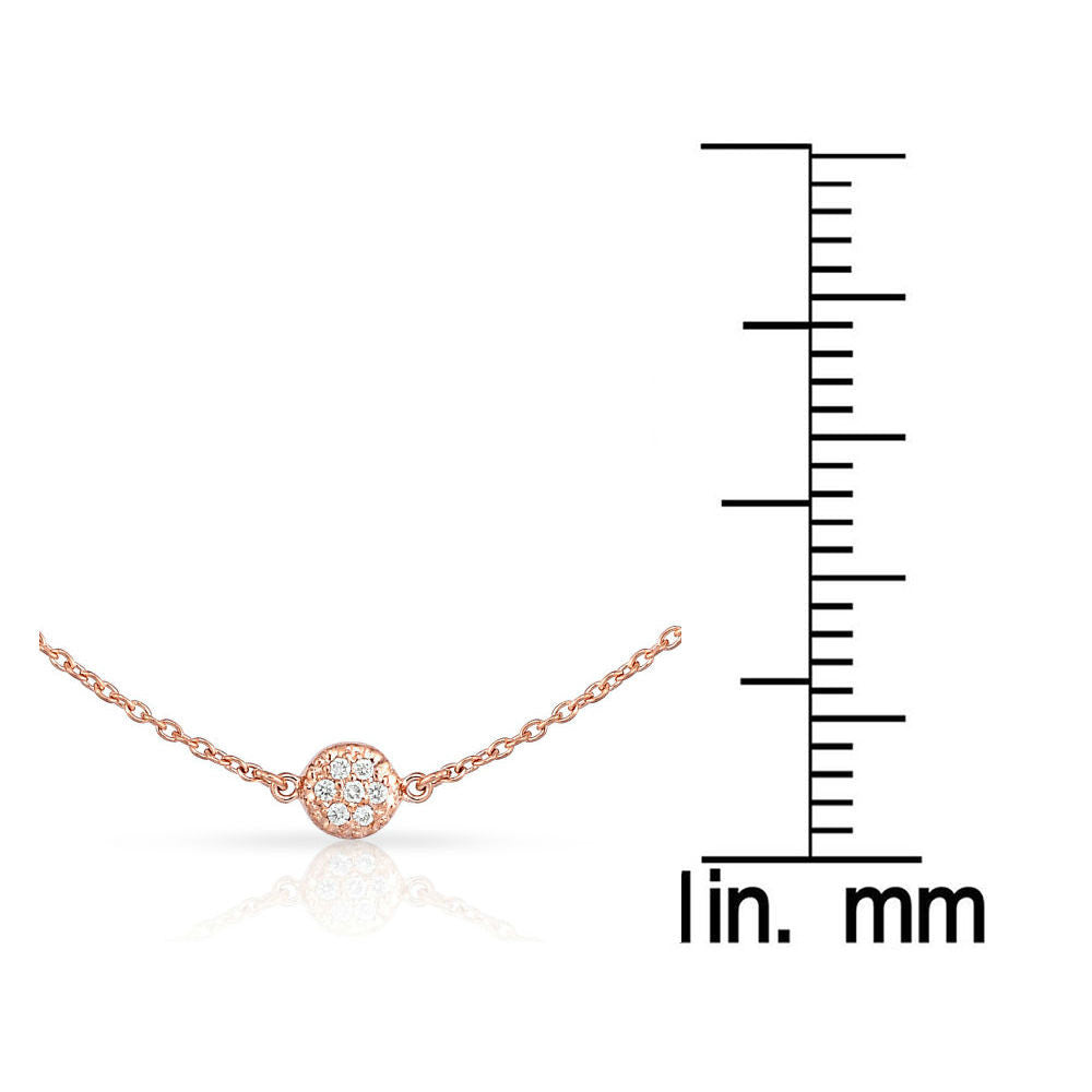 7 Station 0.70Ct Diamond Cluster Necklace, 18" in 14K Gold