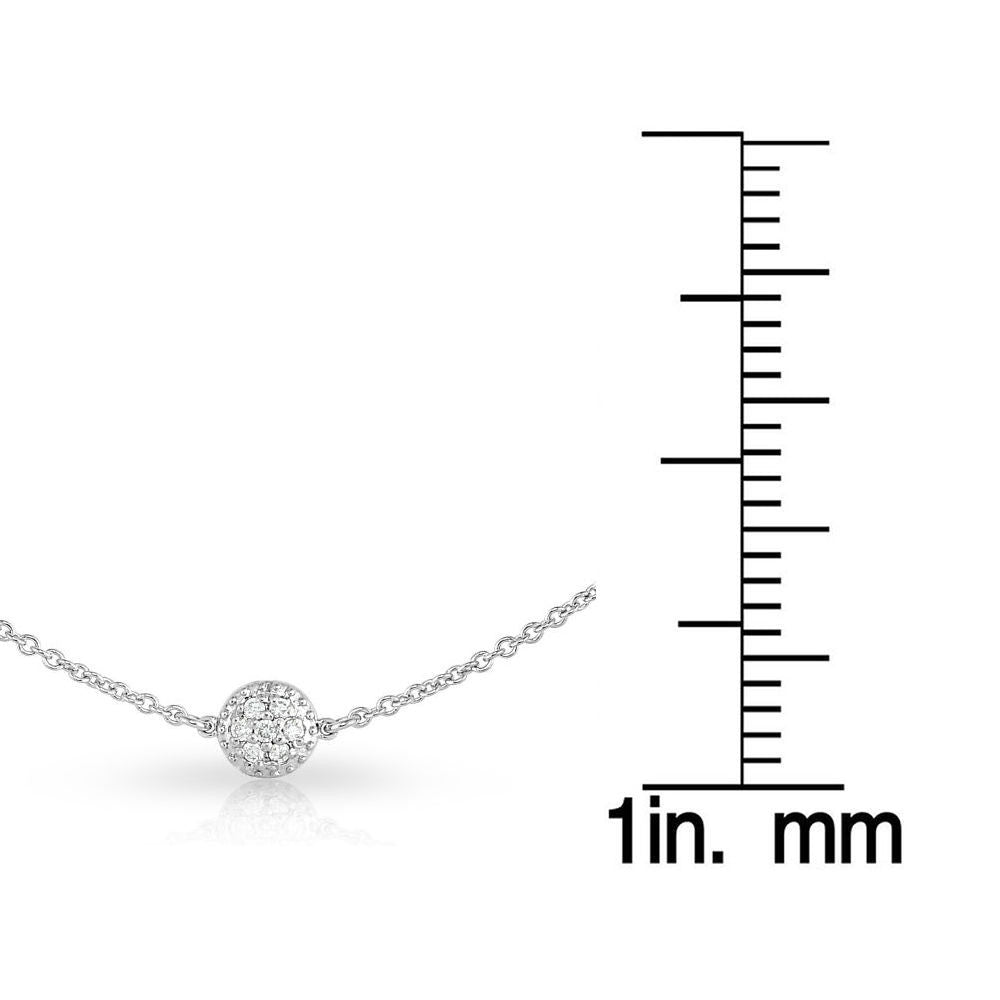 7 Station 0.70Ct Diamond Cluster Necklace, 18" in 14K Gold