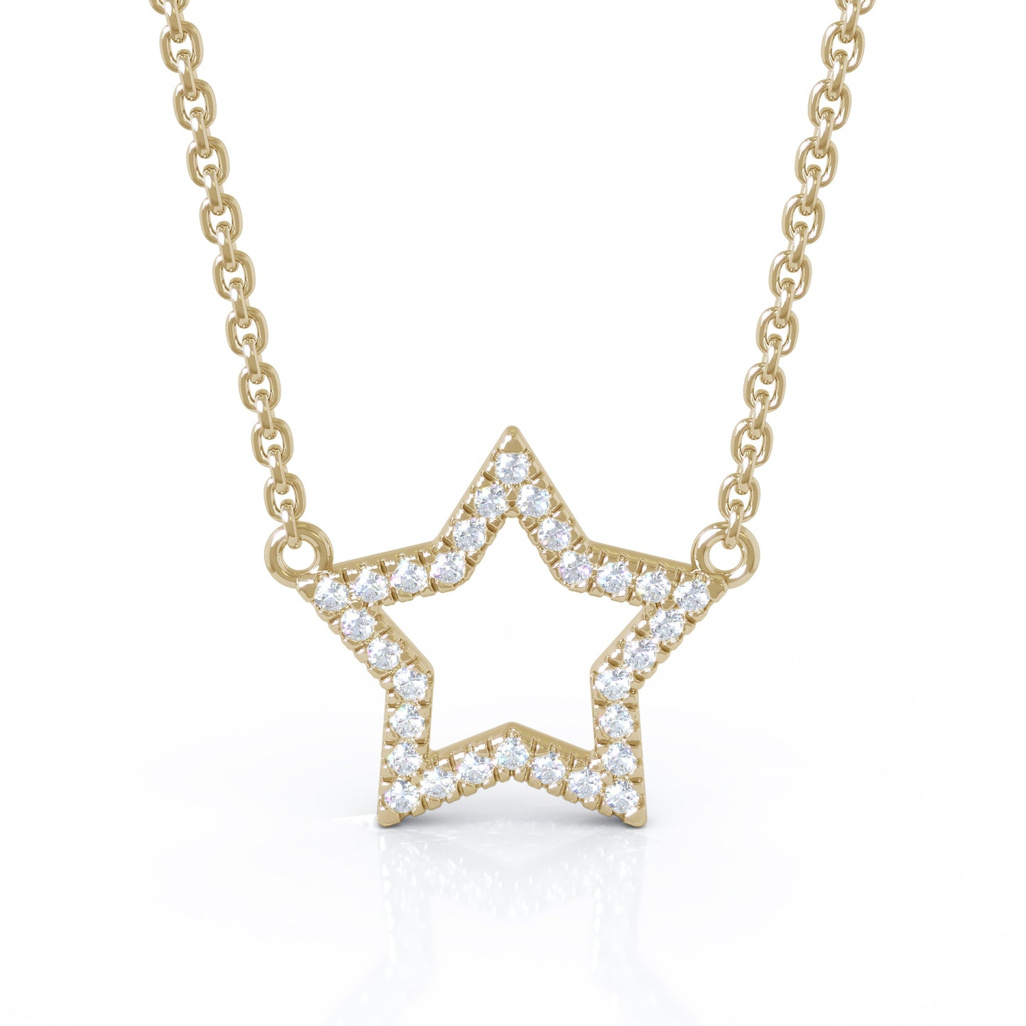 0.20Ct Diamond Star Necklace in 14K Gold