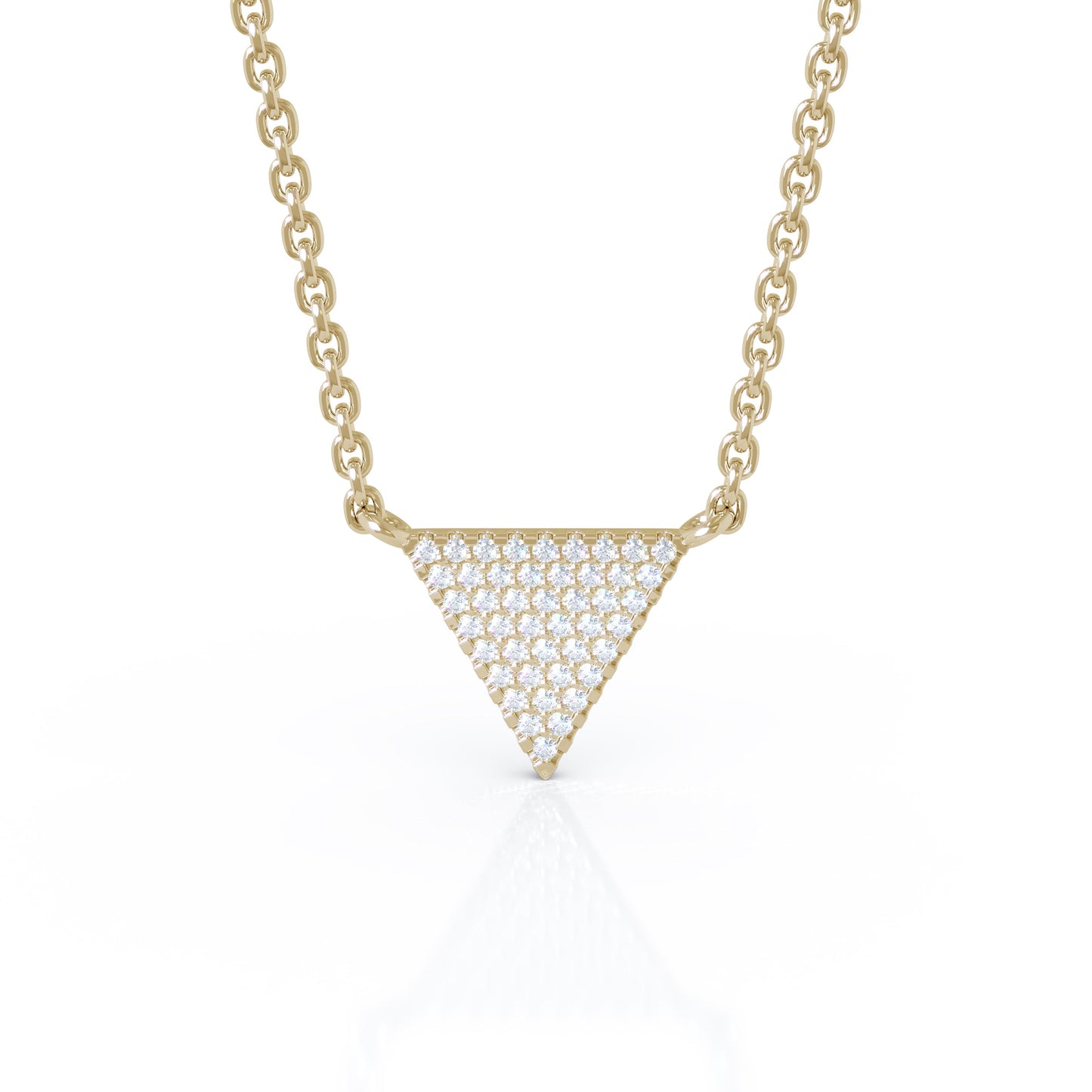 0.12Ct Diamond Triangle Necklace in 14K Gold